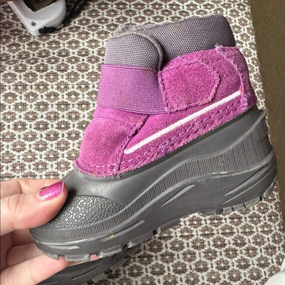 The North Face Kids Alpenglow II Purple Gray Snow Insulated Boots Toddler Size 6